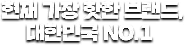 현재 가장 핫한 브랜드, 대한민국 NO.1